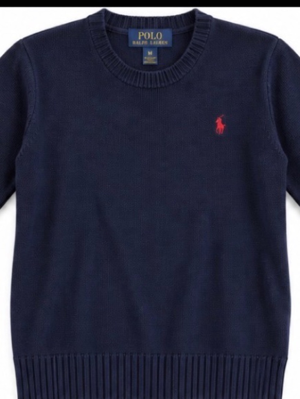 Polo by Ralph Lauren Navy Crewneck Sweater with Red Pony